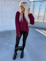 Roosa Laiemate Varrukatega Pehme Kampsun