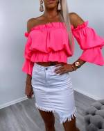 Kollane Sifoonist Crop-top