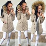 Khaki Libedamast Materjalist Vetthülgav Talveparka