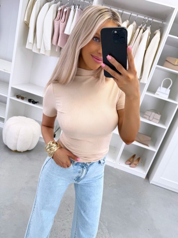 Beige Stretchy And Soft Top