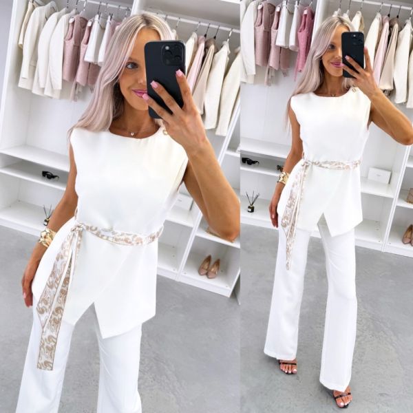 Valge Keskelt Seotav Vest-jakk