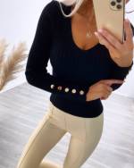 Roosa V-lõikega Džemper