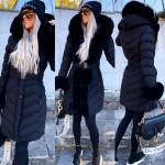 Beež Vööga Soe Talvemantel