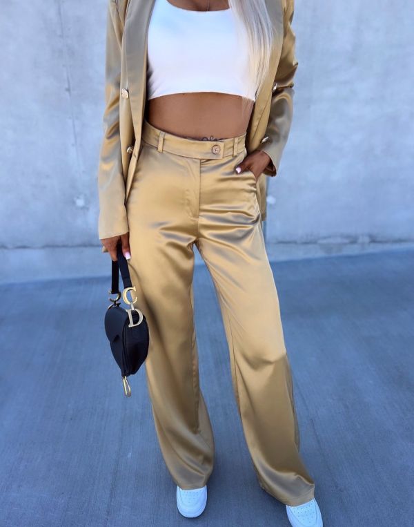 Gold Satin Pants