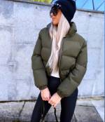 Оливково-зеленый Стильная куртка Bomber