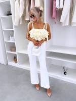 Kollane Volangidega Crop-top