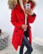 Khaki Naturaalse Karvaga Vetthülgav Pikem Talveparka