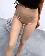 Taupe Skórzane Legginsy