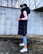 Helesinine Pikem Kapuutsiga Vest