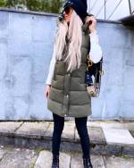 Beež Lühem Kapuutsiga Vest