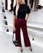 Коричневый Прямые классические брюки