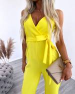 Gaiši Rozā Garš Kombinezons Ar Kabatām 