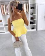 Valge Peplum Pluus