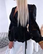 Bēša Aptinama Blūze Ar Ziedu Rakstu