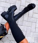 Smėlio Spalvos Ilgi Suvarstomi Batai