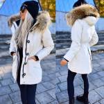 Melns Ziemas Jaka Ar Dabīgu Kažokādu Un Garāku Aizmugurējo Daļu