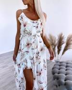 Rožinis Trijų Ketvirčių Ilgio Suknelė Su Gėlių Raštu