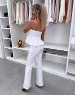 Valge Peplum Pluus