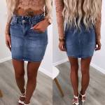 Juoda Tamprus Džinsinis Sijonas