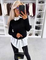 Tumesinine Alusriidega Pehme Sviiter