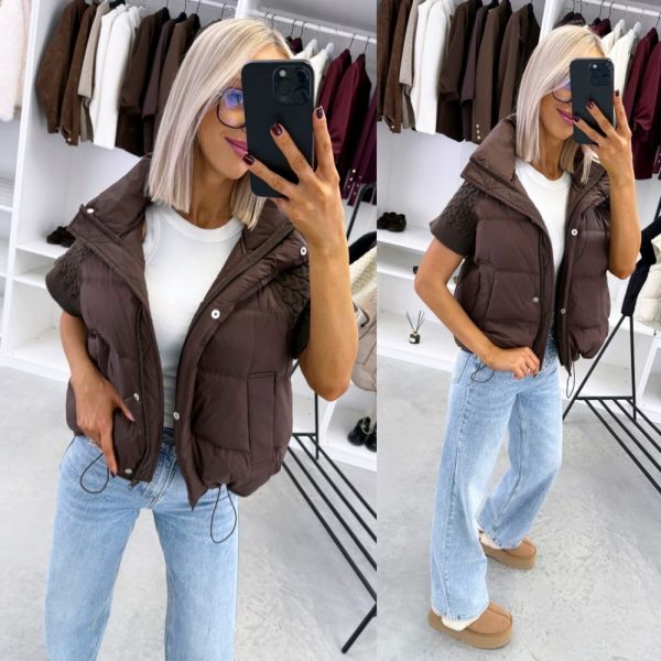 Pruun Oversized Lukuga Vest