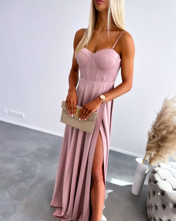 Light Pink Silky Maxi Dress