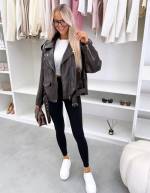 Taupė Oversized Stiliaus Džemperis