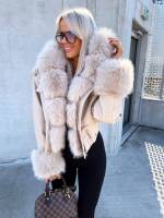 Bēša Bomberjaka Ar Kapuci Un Siltu Oderi