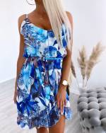 Balta Raukšlėta Suknelė Su Diržu