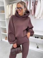 Brązowy Komplet Dresowy