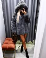 Beež Luxury Kapuutsiga Kasukas