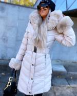 Beež Vööga Soe Talvemantel