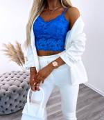 Punane Venivast Pitsist Crop Top