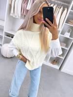 Juoda Balta Megzta Liemenė Su Pamušalu