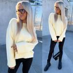 Roosa Laiemate Varrukatega Pehme Kampsun