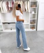 Sinine Sirgelõikelised Stretch Teksad