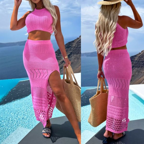 Fuchsia Two-piece Knit Set