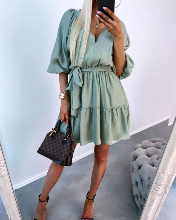 Green Tie-waist Dress