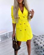 Tumši Zaļa Žaketes Stila Kleita