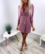 Melns Žaketes Tipa Kleita Ar Jostu