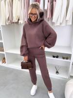 Brązowy Komplet Dresowy