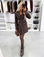 Tumši Sarkans Žakete-kleita Ar Jostu