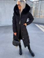 Черный Тёплая зимняя парка с капюшоном