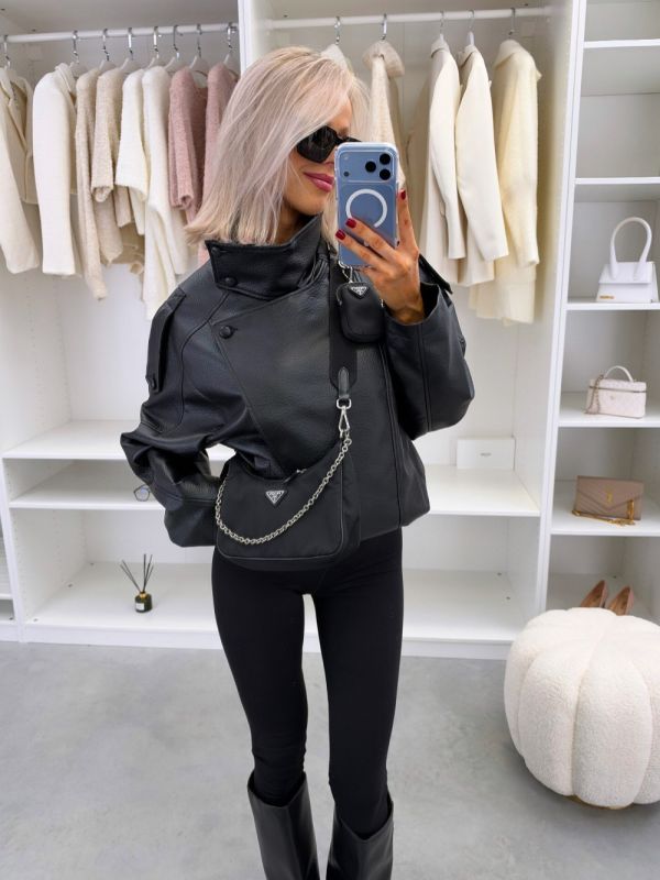 Czarny Bluza Oversize Zapinana Na Zamek