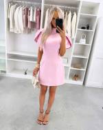 Geltona Suknelė Su Raukinių Detalėmis