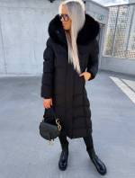 Черный Тёплая зимняя парка с капюшоном