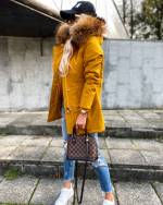 Темно-серый Водонепроницаемая зимняя куртка с натуральным мехом