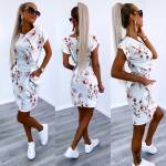 Sinine Taskutega Lilleline Vabaaja Kleit