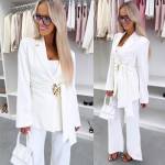 Valge Kuldse Detailiga Seotav Pintsak