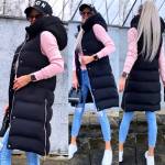 Helesinine Pikem Kapuutsiga Vest